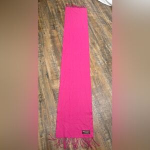 100% Cashmere Scarf Made in Scotland Hot Pink Fringe Luxury Soft Winter Wrap